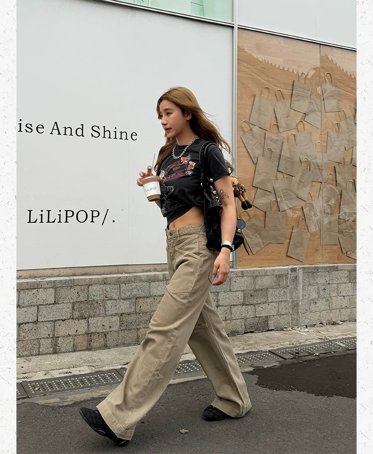 CCYE Straight Old Wide-leg Cargo Pants