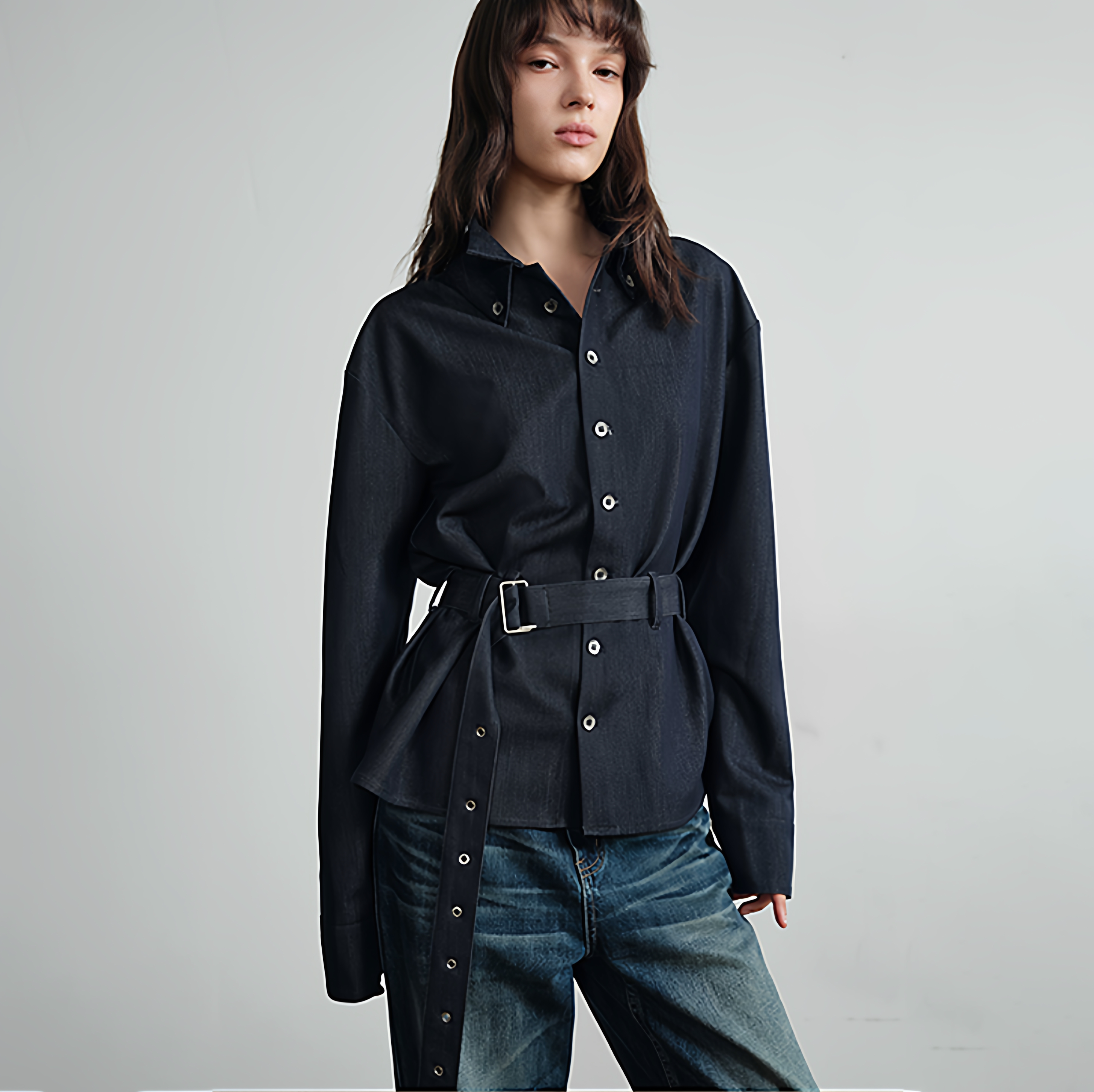 Slight Vogue Versatile Waist Shirt Jacket