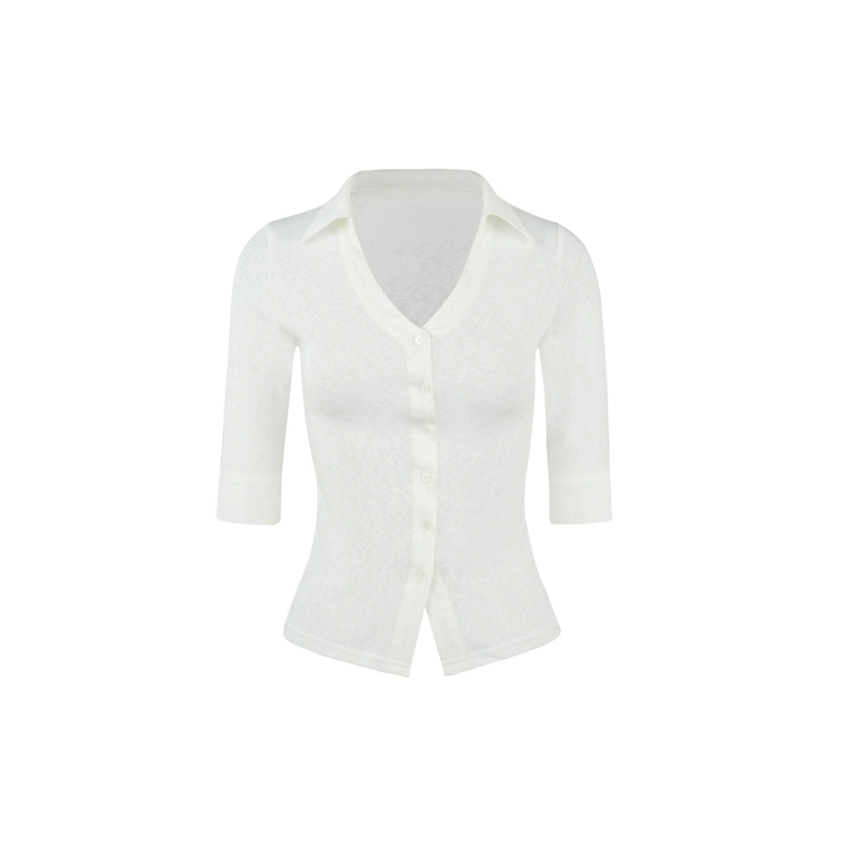 Jim Kennet Micro Transparent V-Neck Slim-Fit Shirt