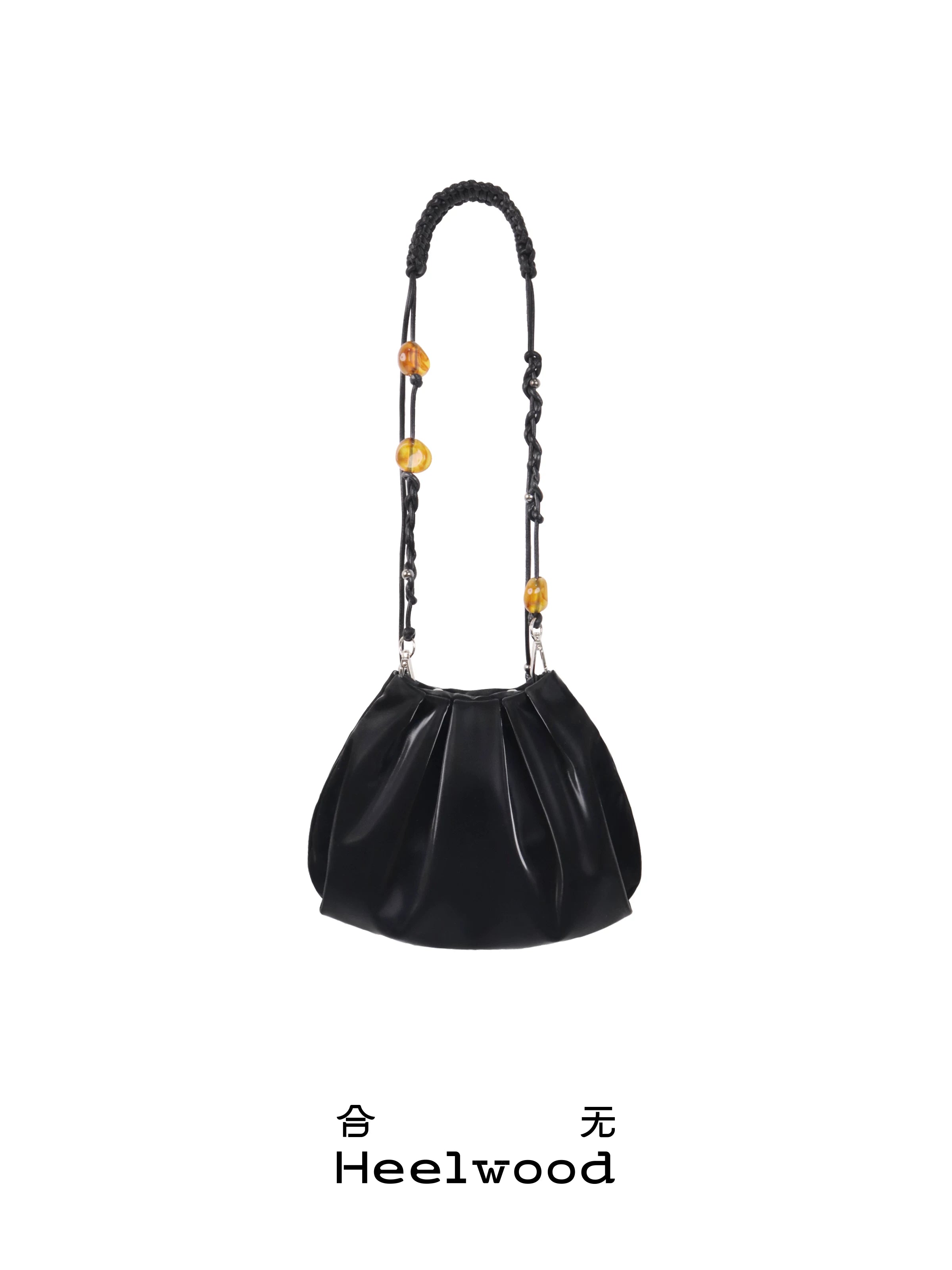 Heelwood Beaded Pleated Messenger Bag