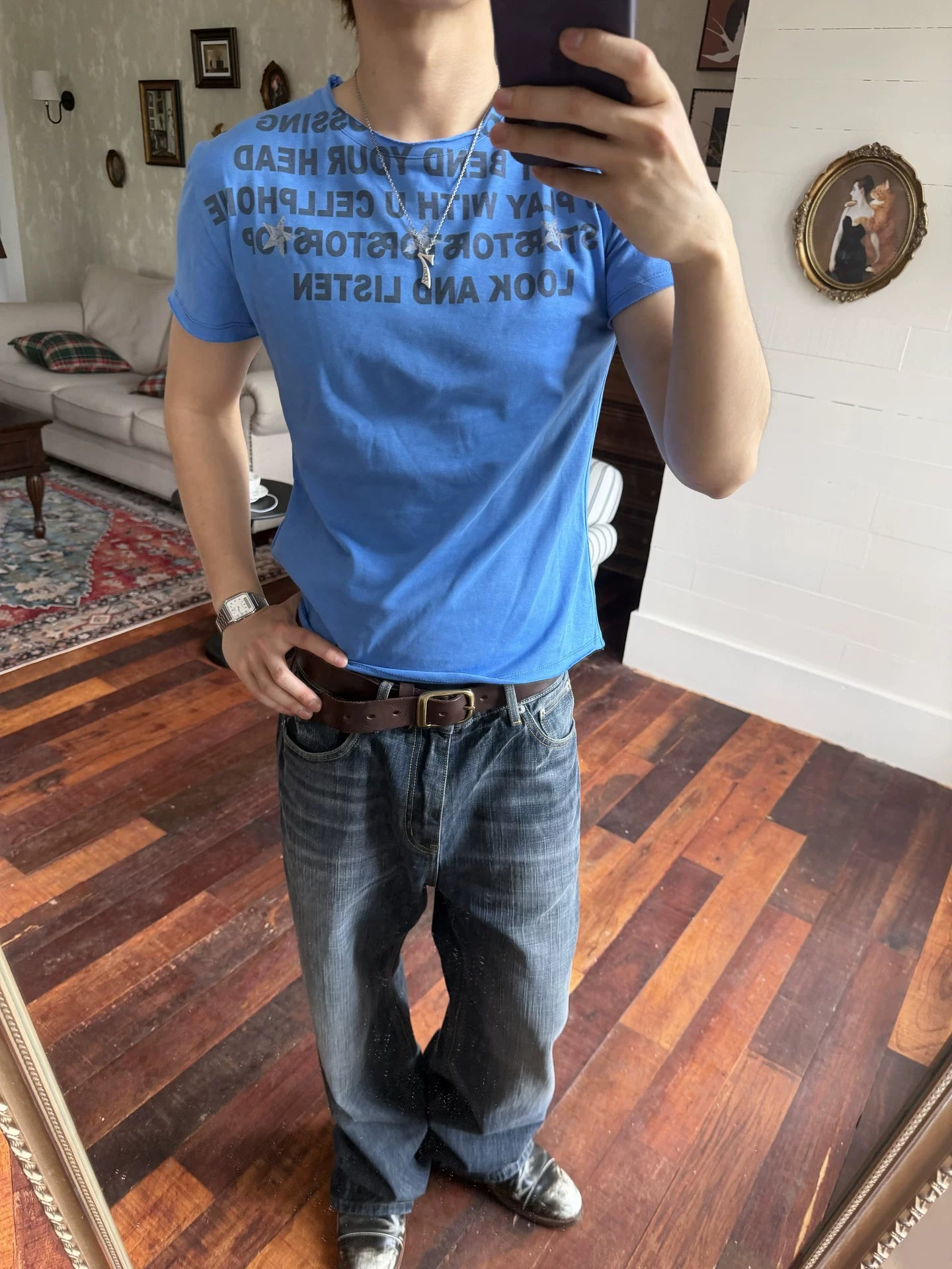 TREClub Retro Star Print Casual Tee
