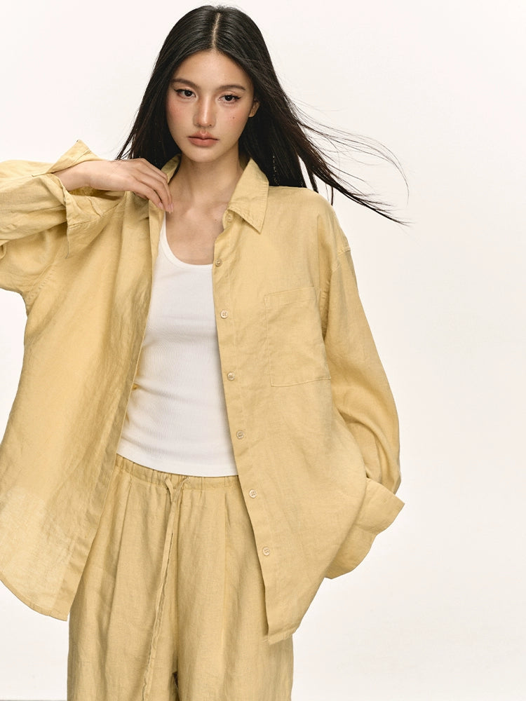 Anna Aneae Sunscreen Shirt Jacket Wide-leg Pants Two-piece Set