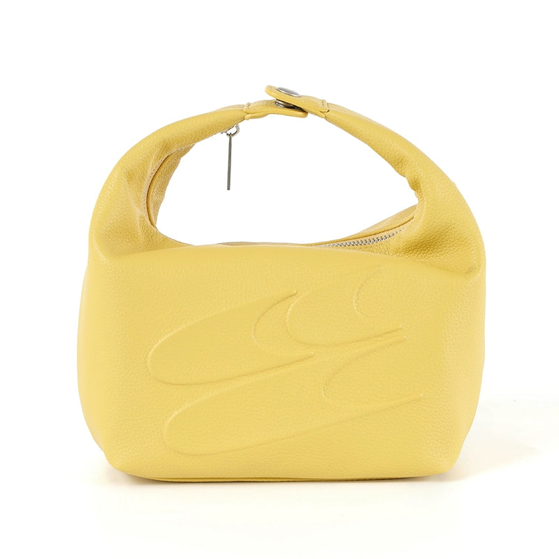 CryingCenter Lychee Pattern Matte Leather Portable Logo Leather Bag