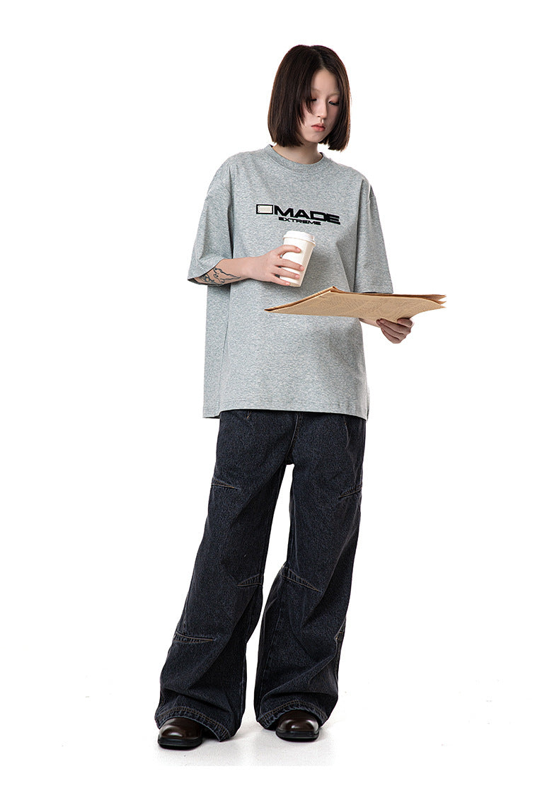 MADEEXTREME 240g Metal Buckle Letter Tee