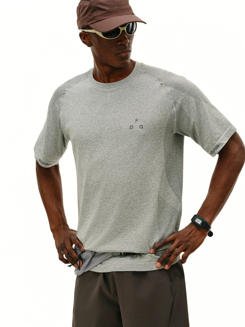 FPA Knitted Crew Neck Contrasting Color Outdoor Sports Tee