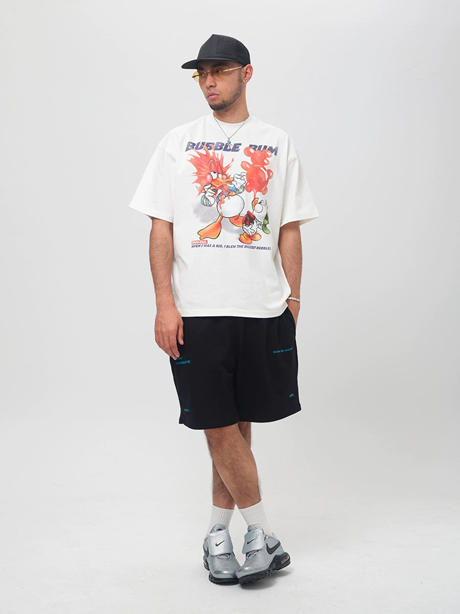 ComicTree Cartoon Bubble Gum Donald Duck Round Neck Tee