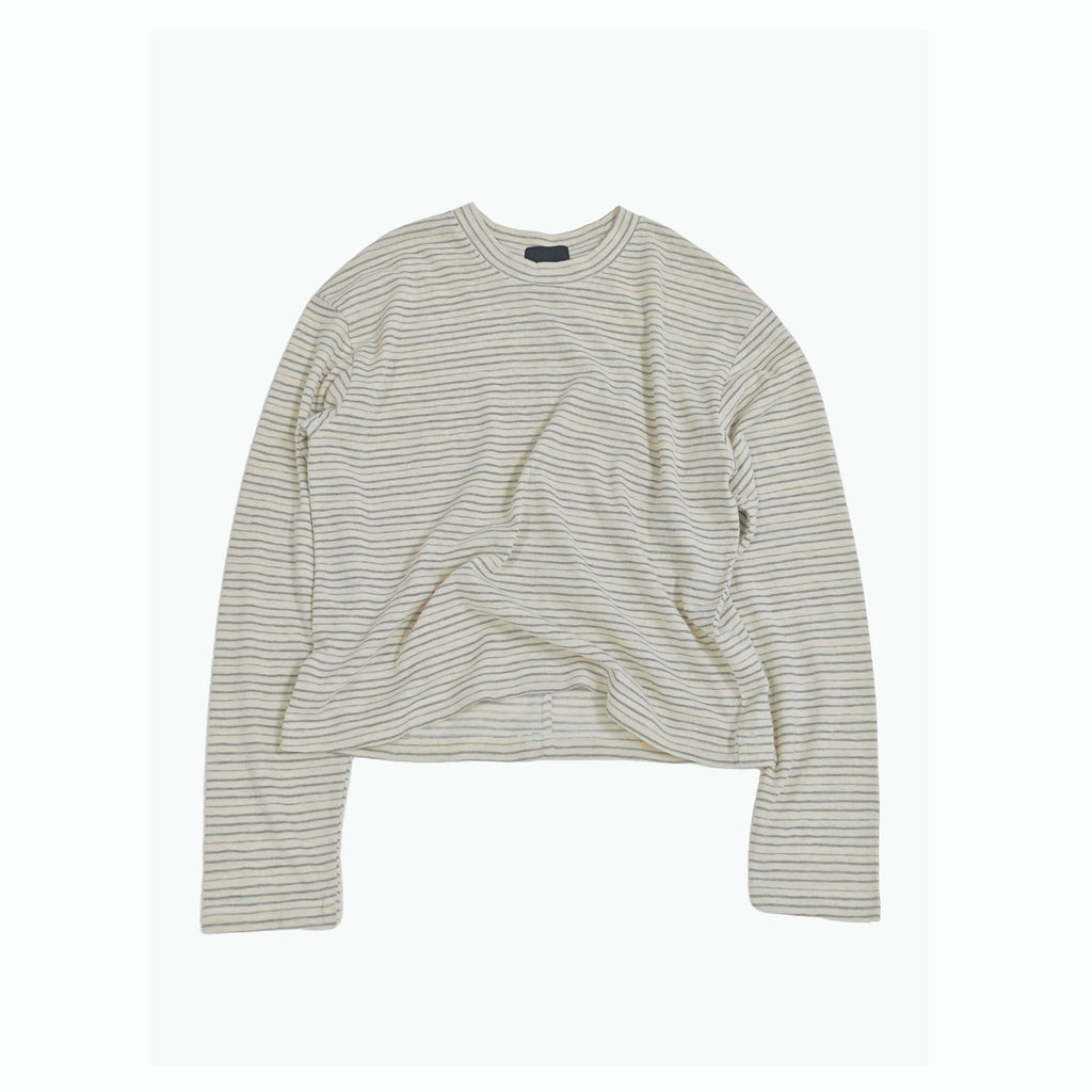 PLUS NO LOGO Casual Striped Crew Neck Long Sleeve