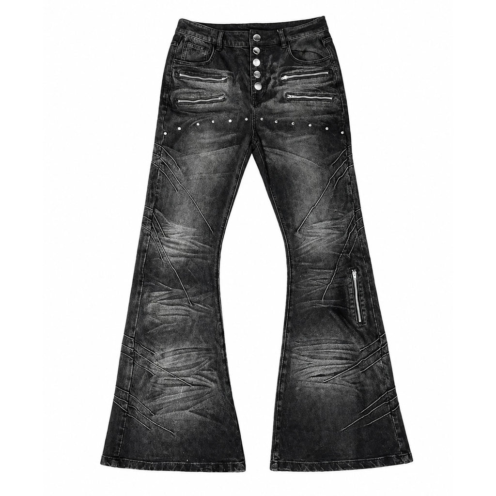 PAIKI Zipper Personality Niche Versatile Jeans