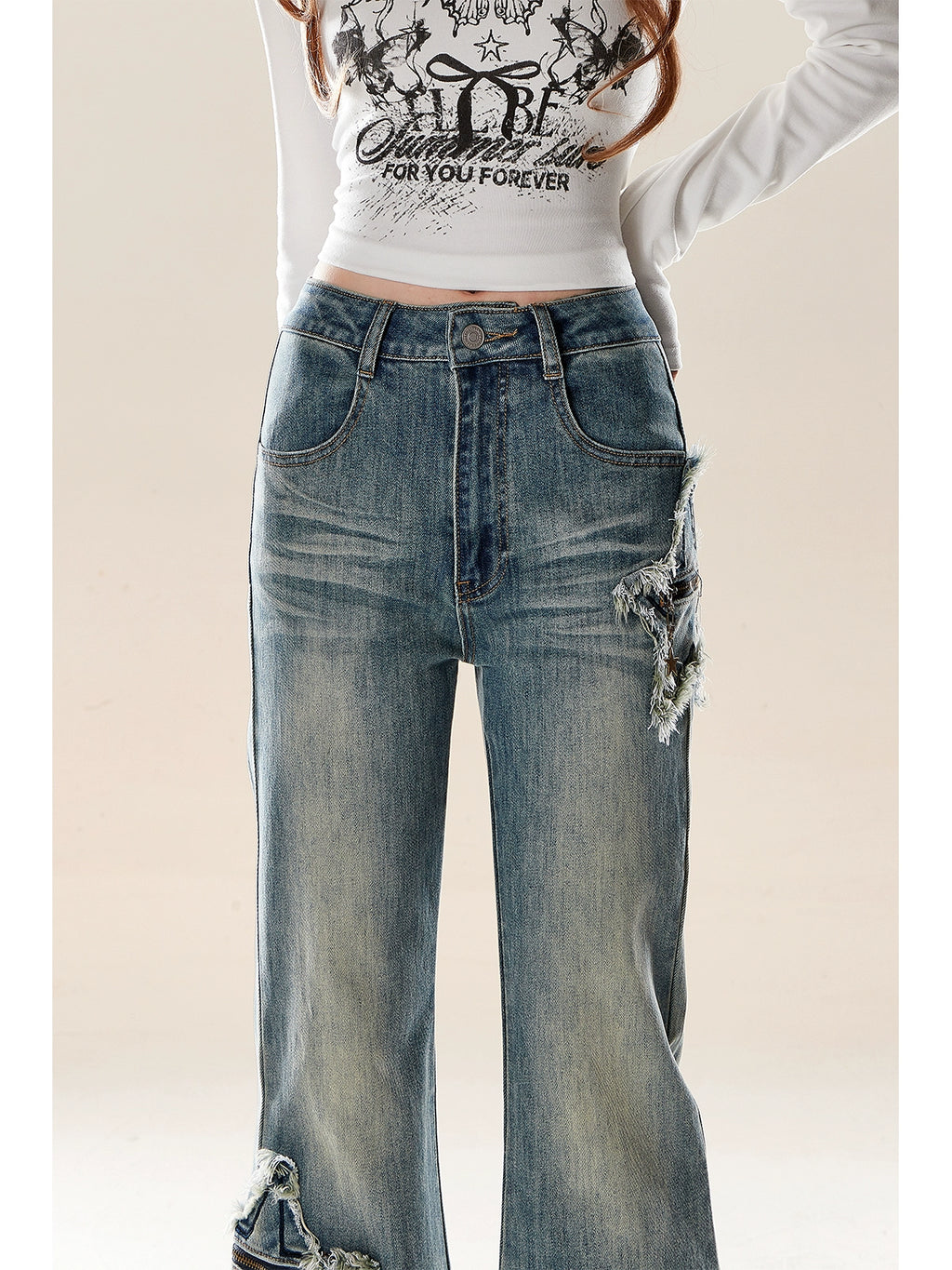 Zrsee Star Sticker Jeans