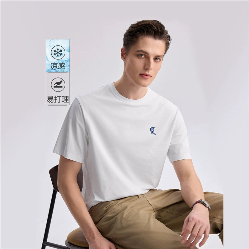 Giordano Monogram Embroidered Crew Neck Casual Tee
