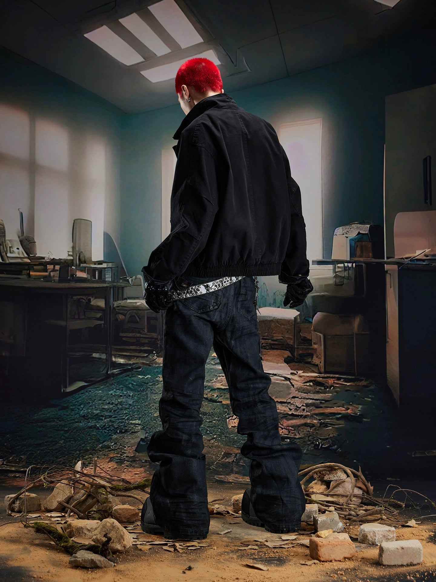 NOMANIAI Simple Versatile Stand-up Collar Short Wide Zipper Jacket