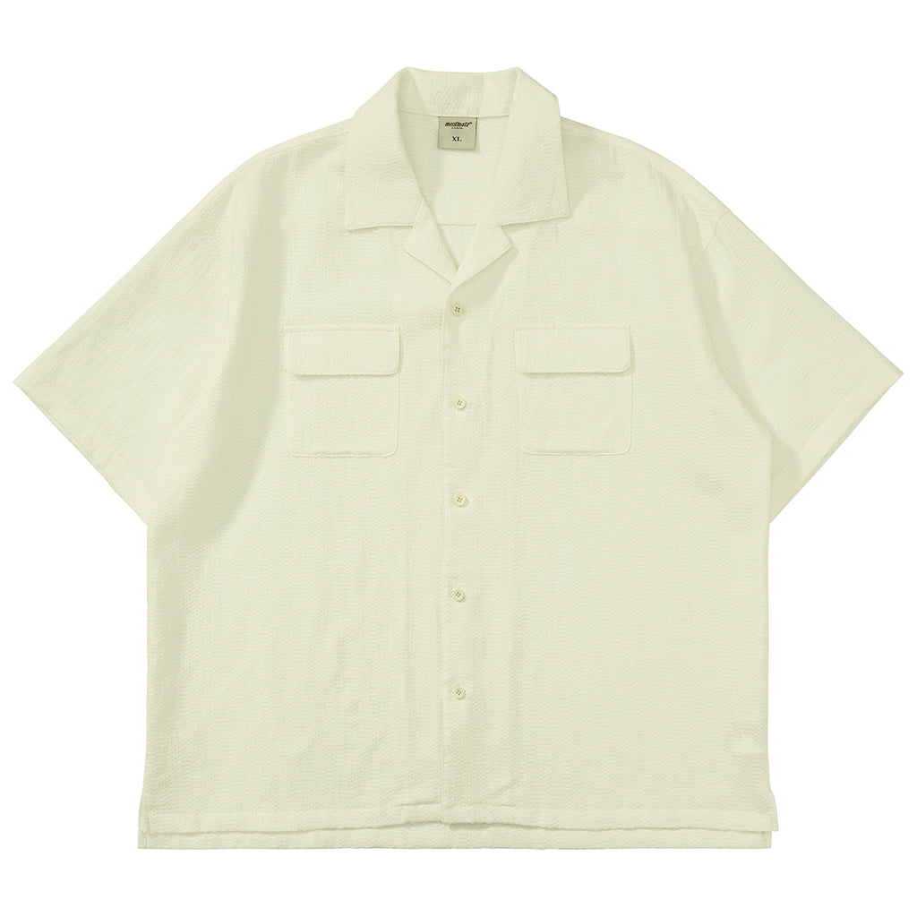 Mentmate Textured Cuban Collar Jacquard Textured Shirt