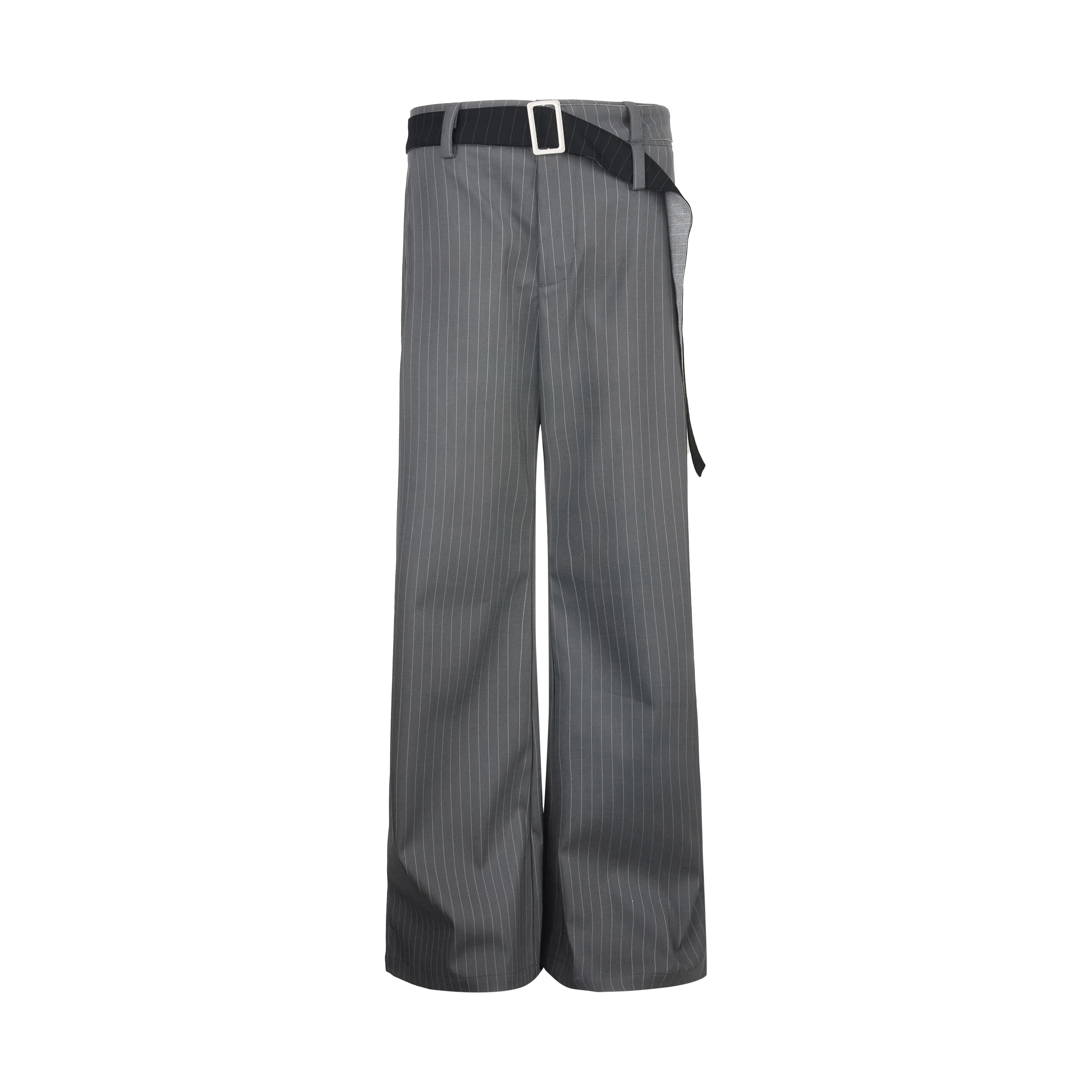 EME Striped Niche Loose Straight Thin Trousers
