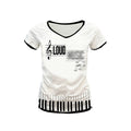 PAIKI Zero Keys V-Neck Polka Dots Slim Shoulder Tee