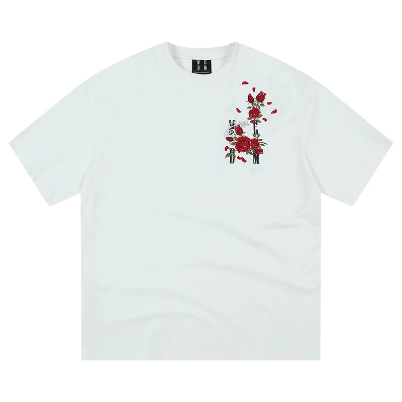 MEDM Rose Embroidery Casual Tee
