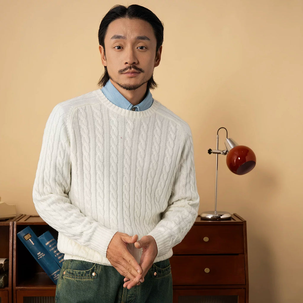 SOARIN Crew Neck Twisted Knitted Sweater