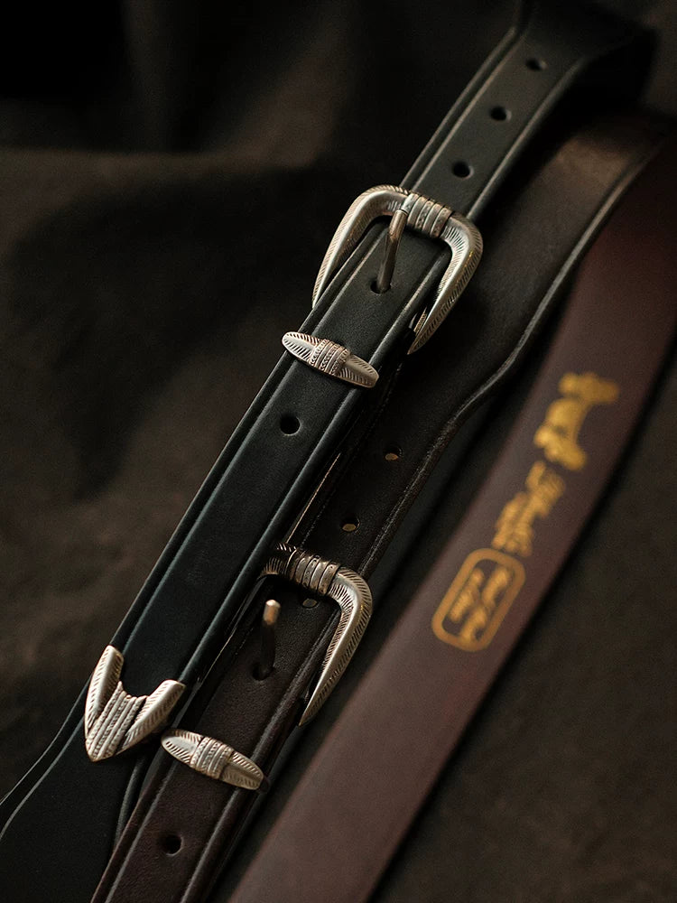 MBBCAR Vintage Versatile Casual Horseshoe-mouth Stitch Belt
