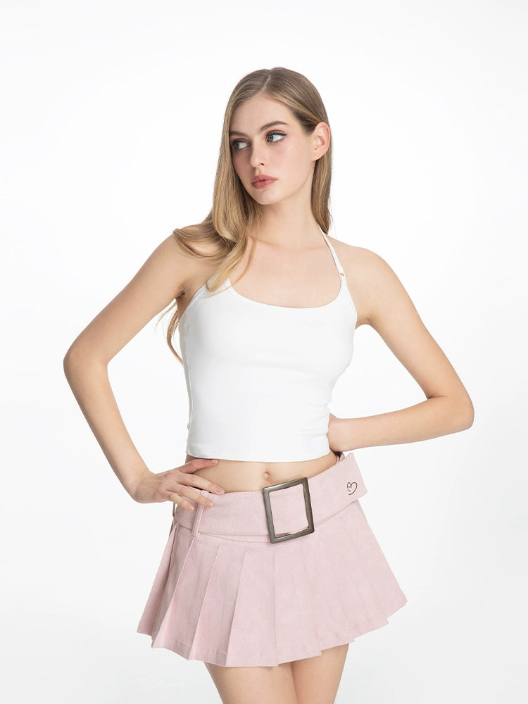 ABMY Wide Belt A Pleated Skirt