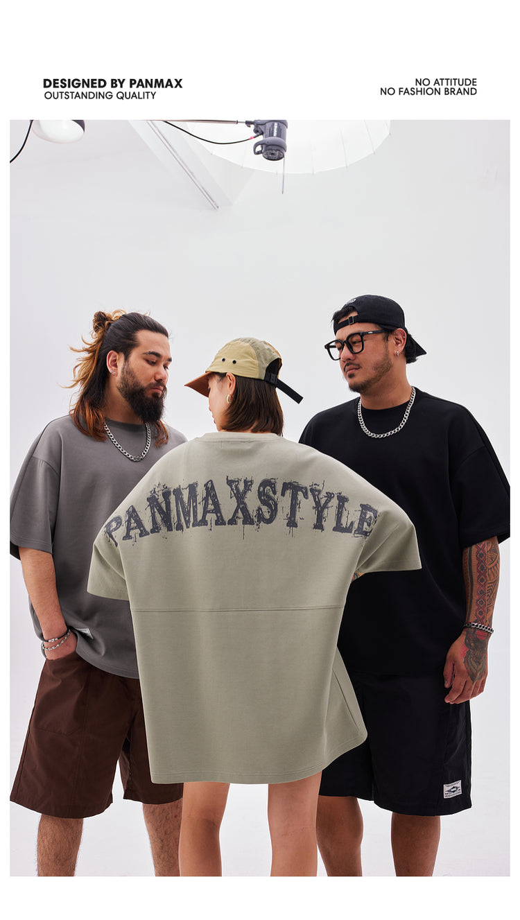PANMAX American Basic Back Large Letter Printed Tee