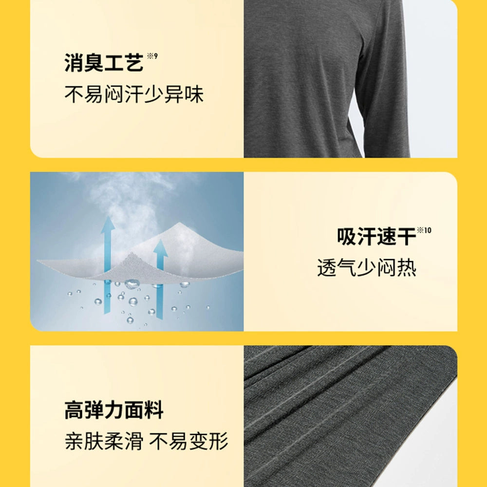 Uniqlo Crew Neck 9-point Sleeve Thermal Clothing