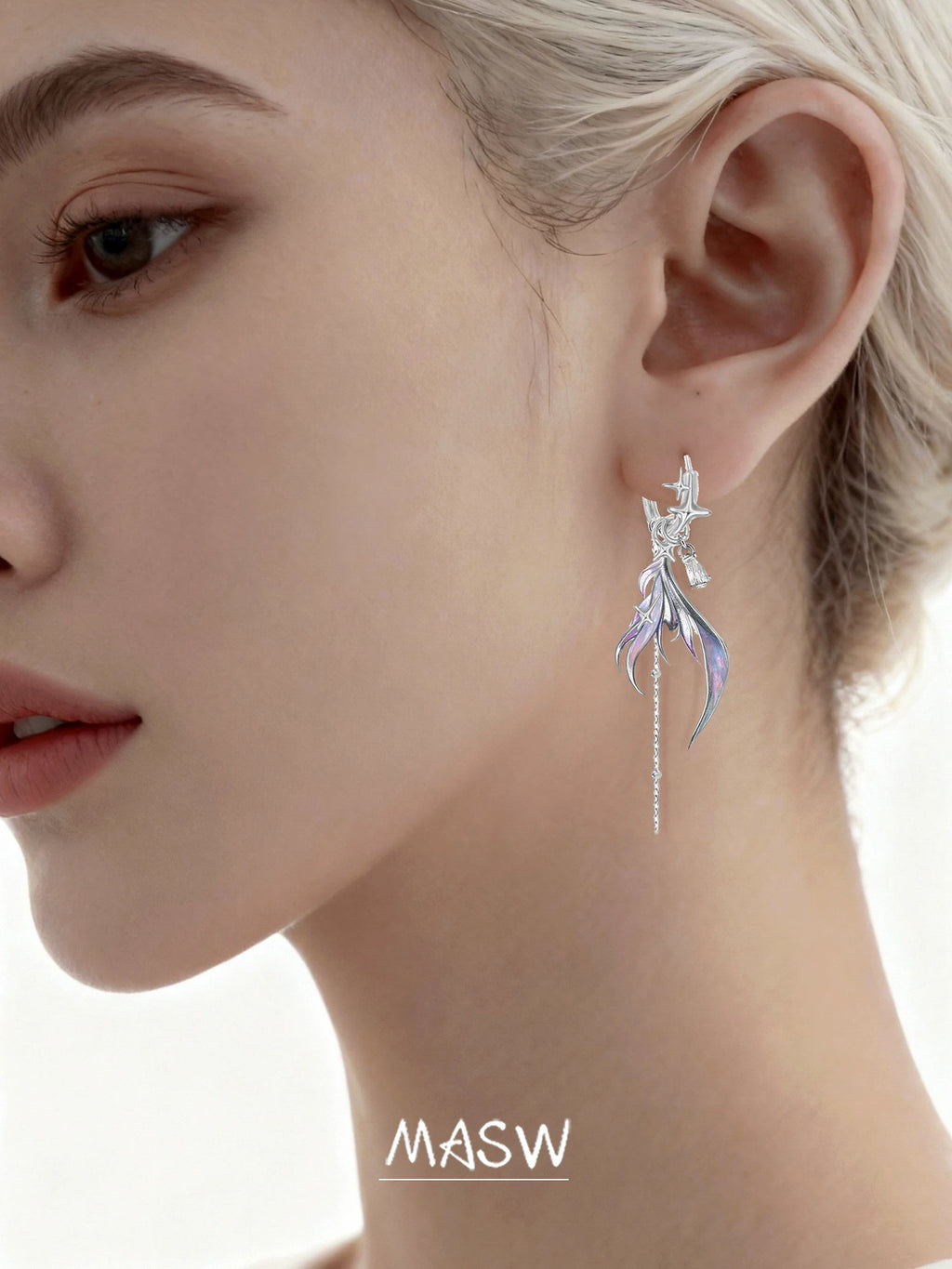 MASW Gradual Change Enamel Fishtail Earrings
