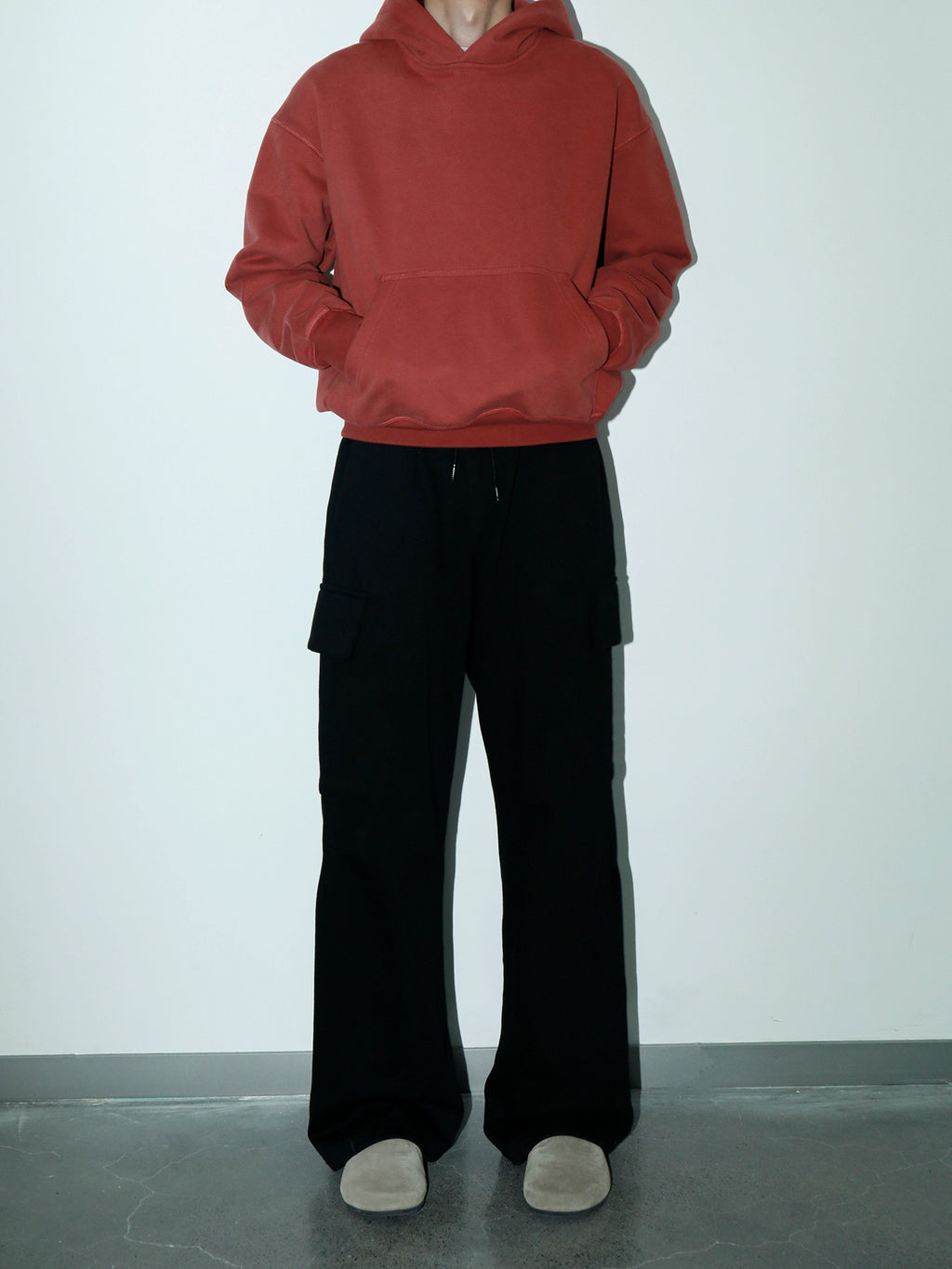 PLUS NO LOGO Vintage Simple Short Wide Hoodie