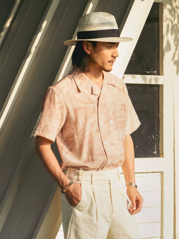 SOARIN Vintage Double-breasted Textured Simple Shirt