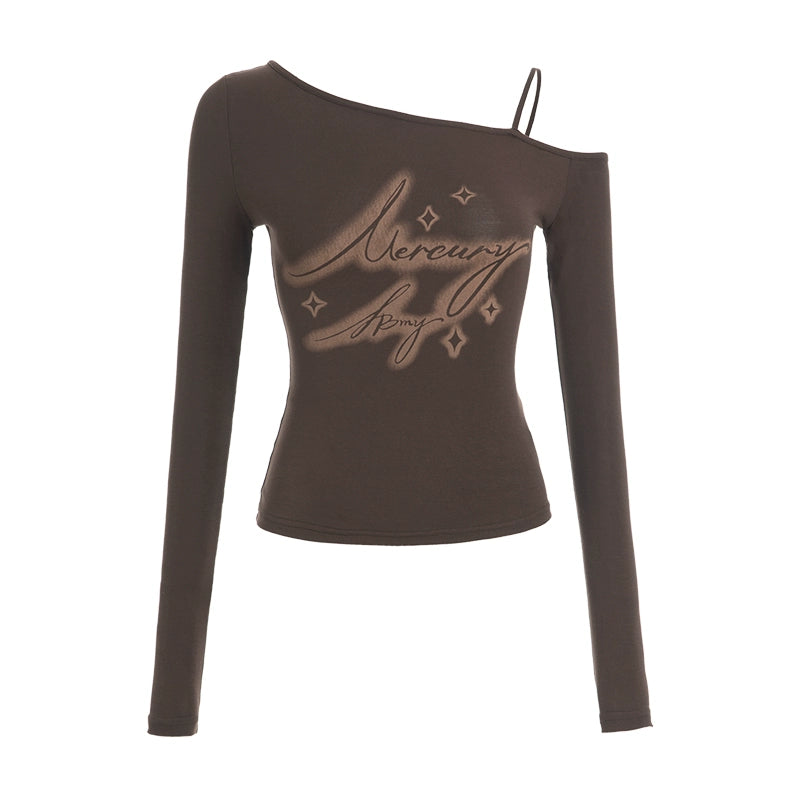 ABMY Slanted Shoulder High Elastic Breathable Suspender T-shirt