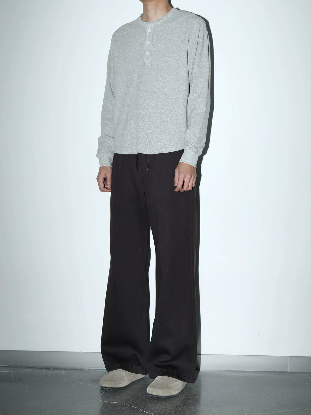 Plus No Logo Casual Henley Long Sleeve