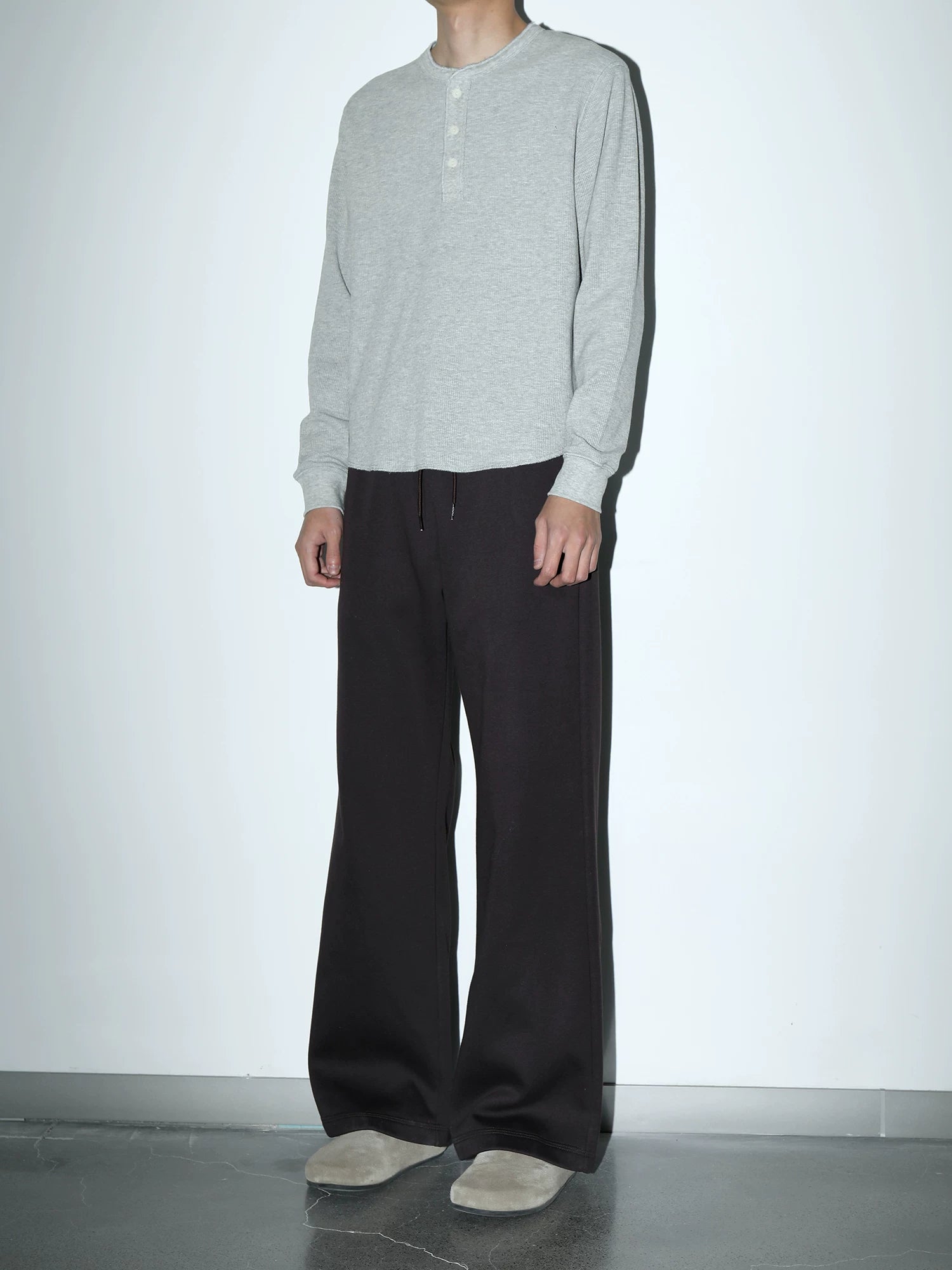 Plus No Logo Casual Henley Long Sleeve