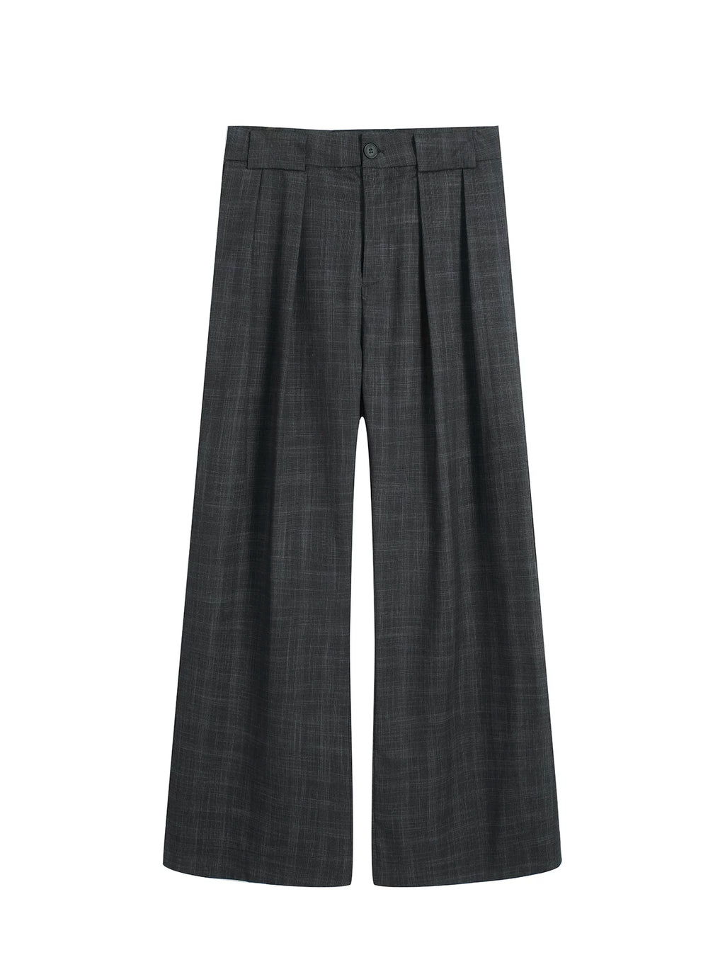 TZ Pleated Retro Plaid Wide-leg Drape Casual Trousers