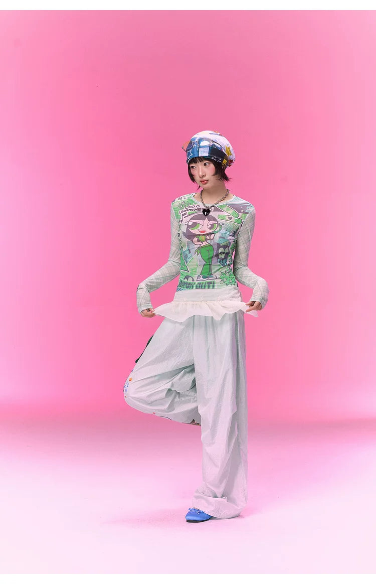 BJHG [Flying Girl Police Joint Name] Sweet and Cool Slim-fit Long Sleeve Blouse