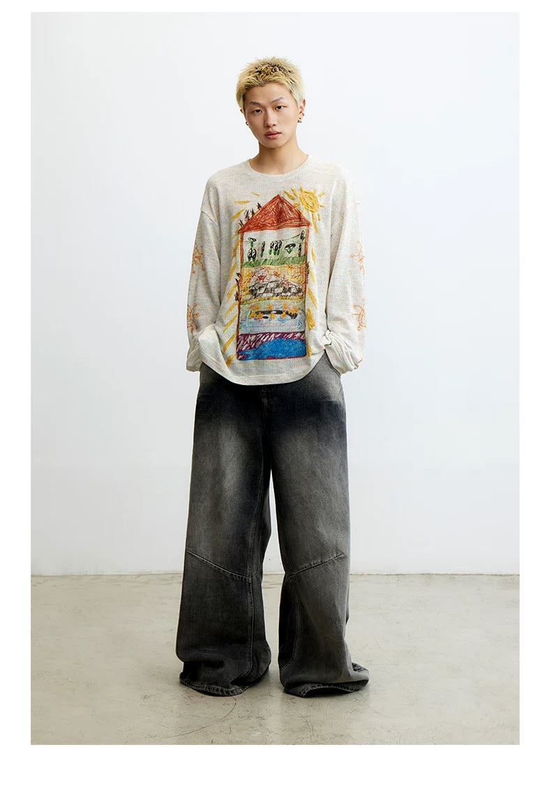 CONP Lead Graffiti Sun House Loose Long Sleeves