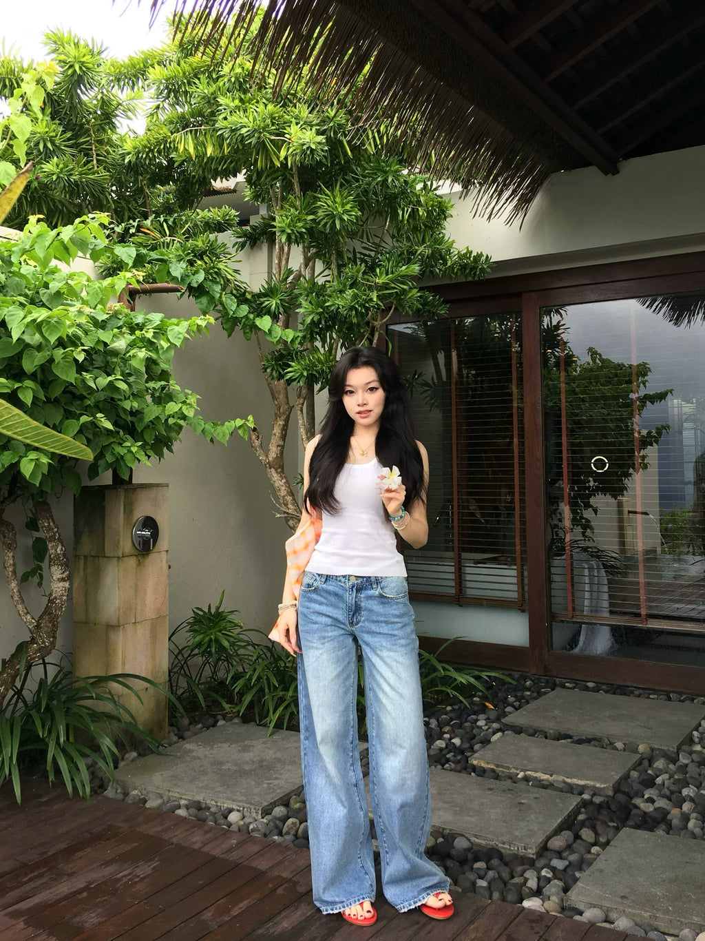 Popchee High Waist Wide Leg Jeans