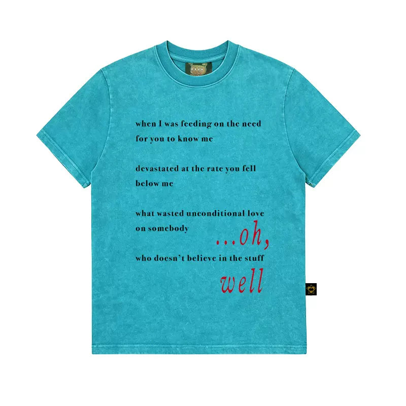 MMBBT Letter Print Front Shoulder Thin Tee