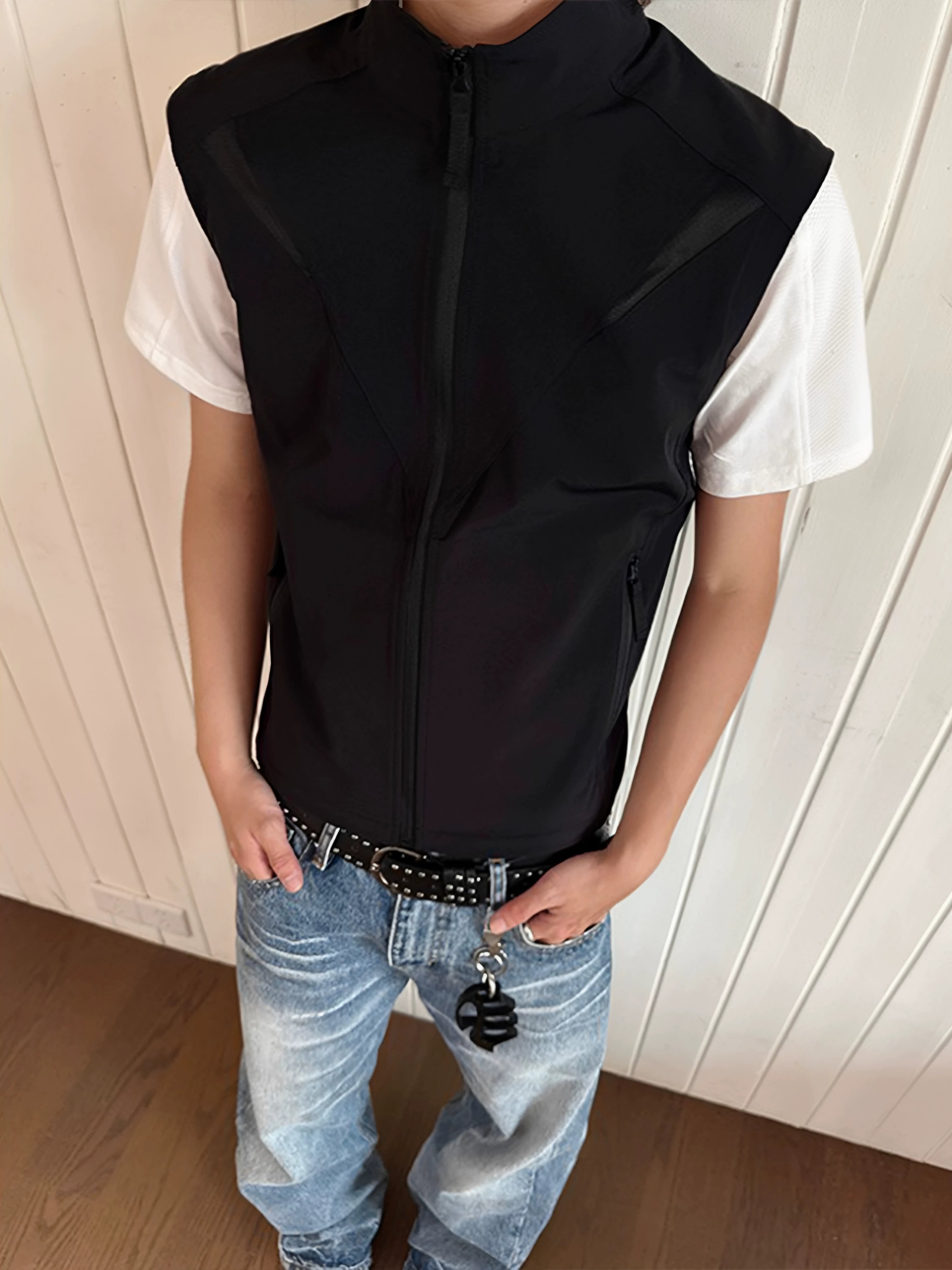 EME Quick-drying Breathable Light Stand-up Collar Zipper Vest