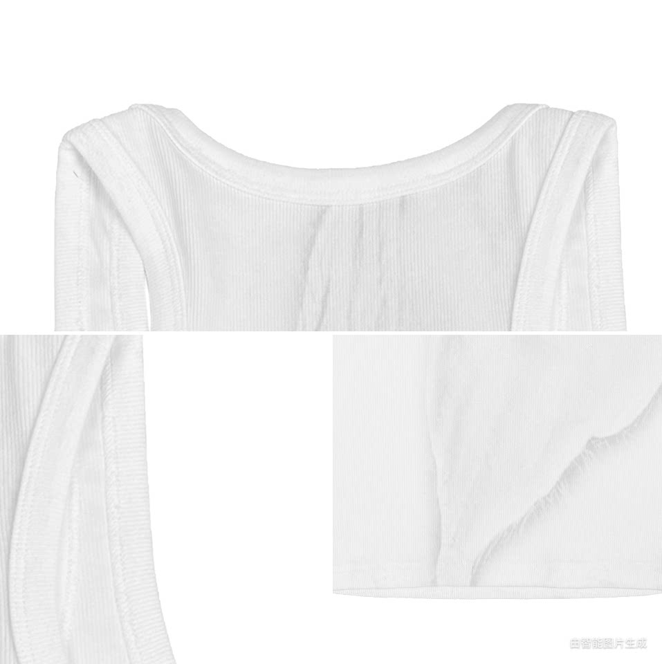 CHAI White Ink Print Stretch Tight Vest
