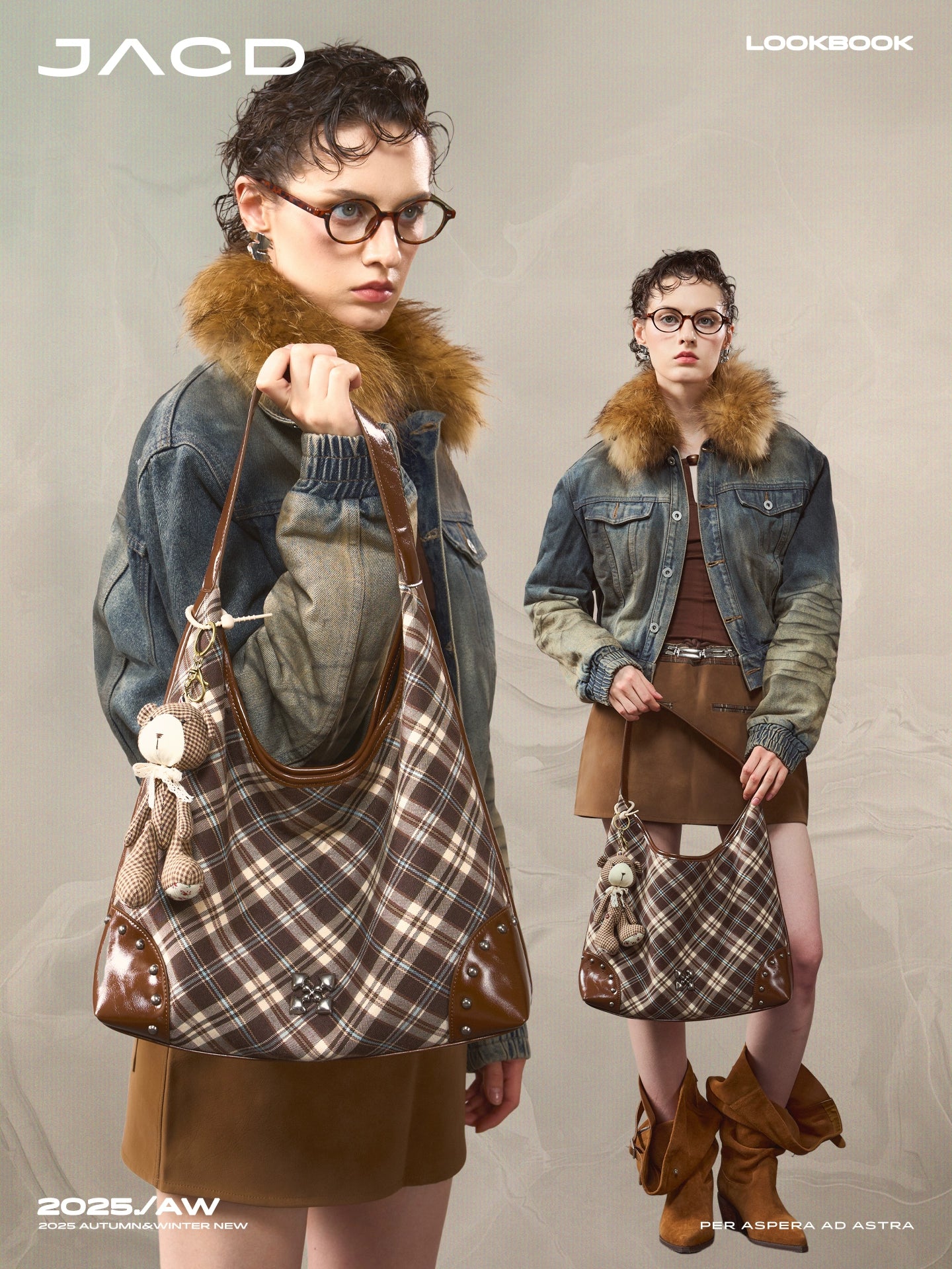 JACD Plaid Commuter Large Capacity Tote Bag