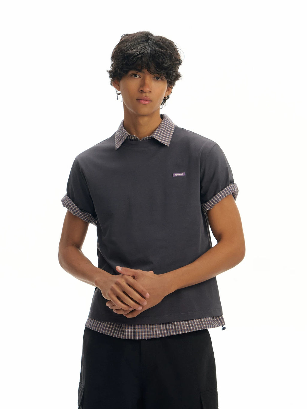 TGNS Contrasting Sleeve Casual Tee