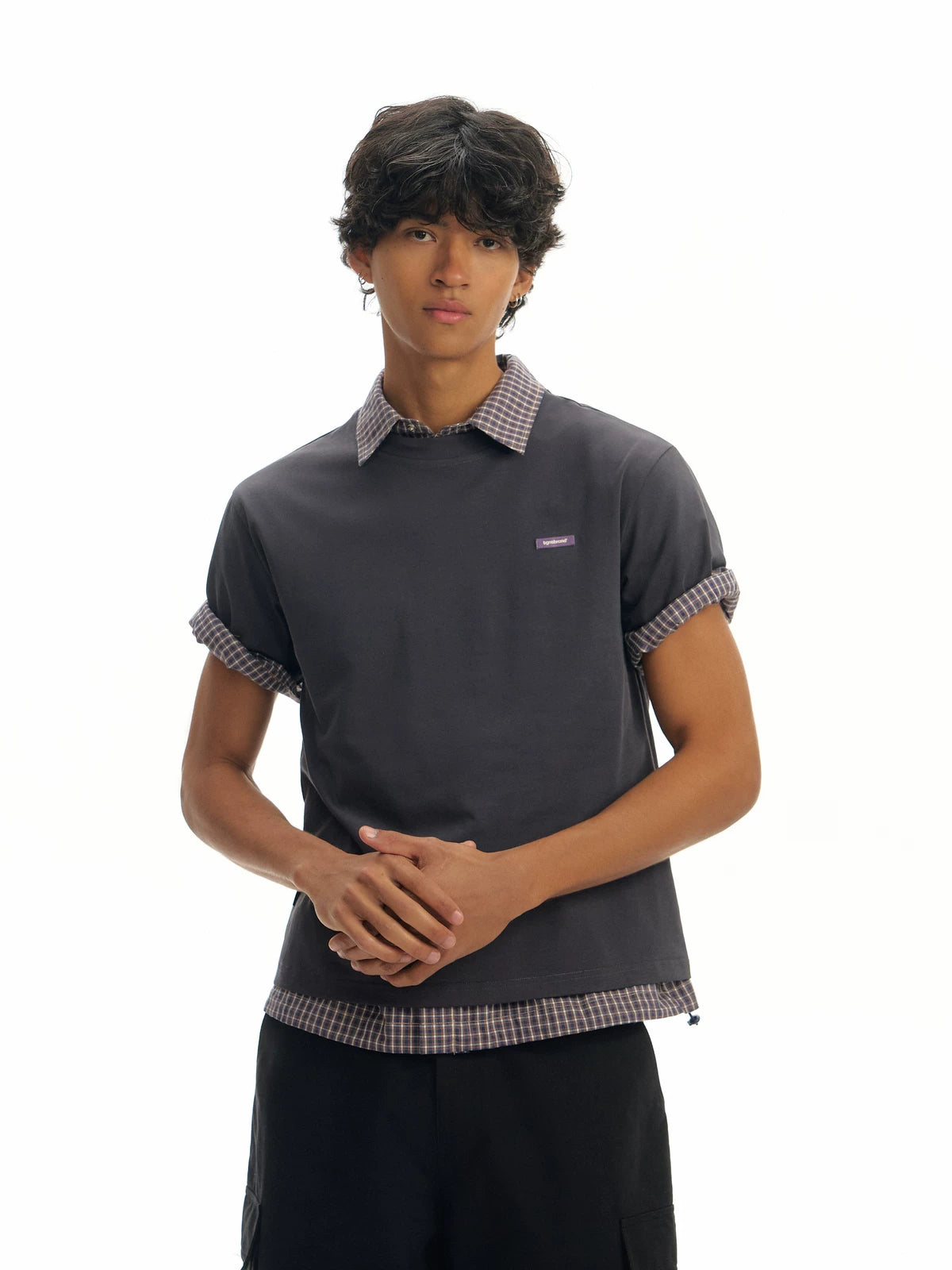 TGNS Contrasting Sleeve Casual Tee