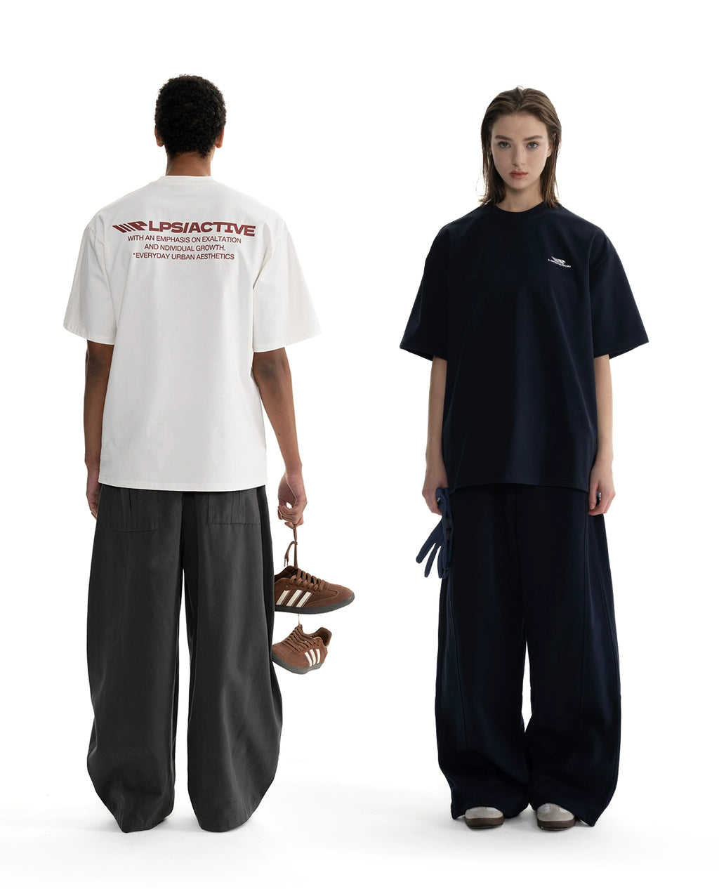 Loopsoon Back Letter Print Versatile Tee