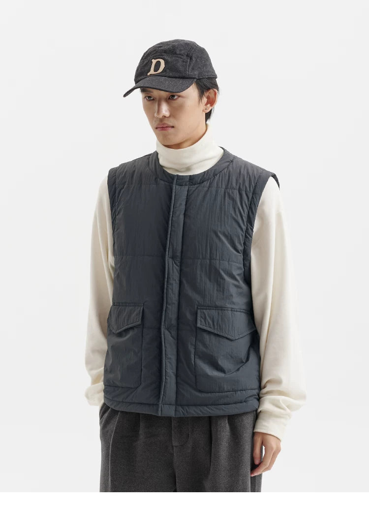 BUTTBILL New Shirley Cotton Crew Neck Cotton Jacket Vest