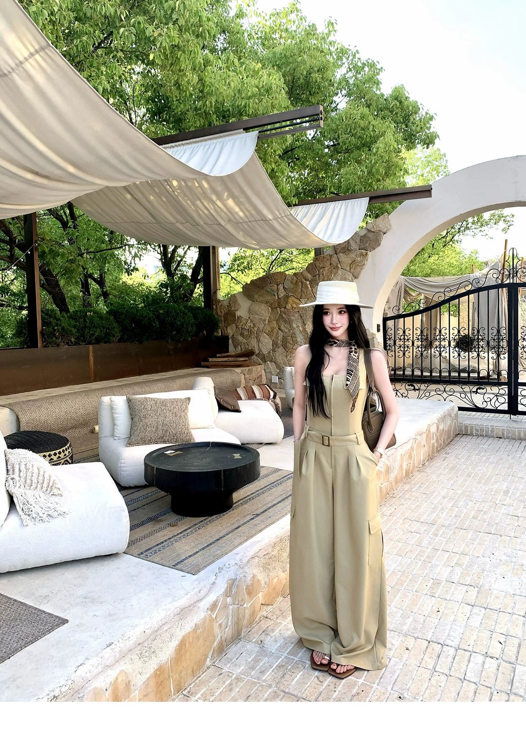 Barb Chill Tube Top Slim Wide Leg Jumpsuit