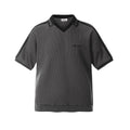 BTSG contrasting webbing striped flip V-neck short-sleeved Tee