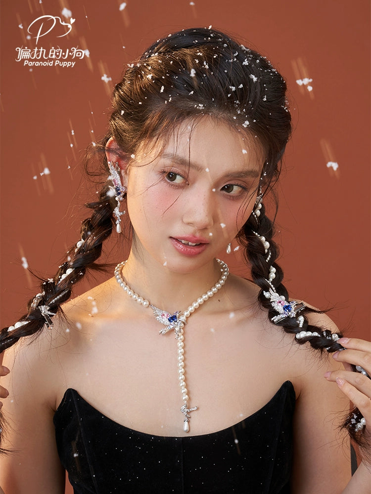 ParanoidP Y Word Pearl Light Luxury High-end Necklace