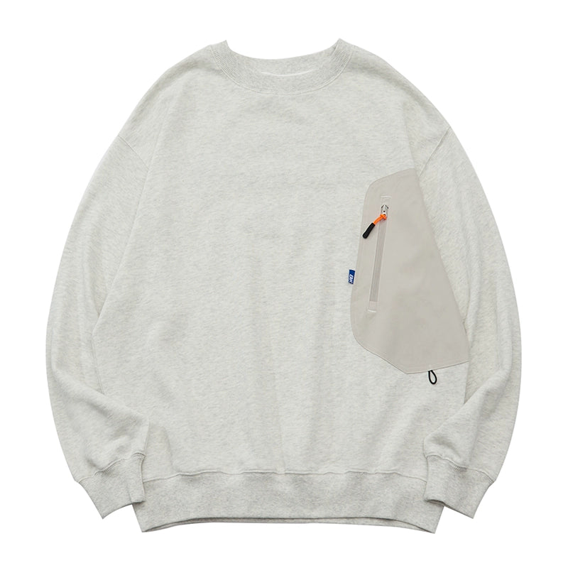 (Clearance) Battles Stitching Zipper Pocket Thick Needle Embroidered Sweater