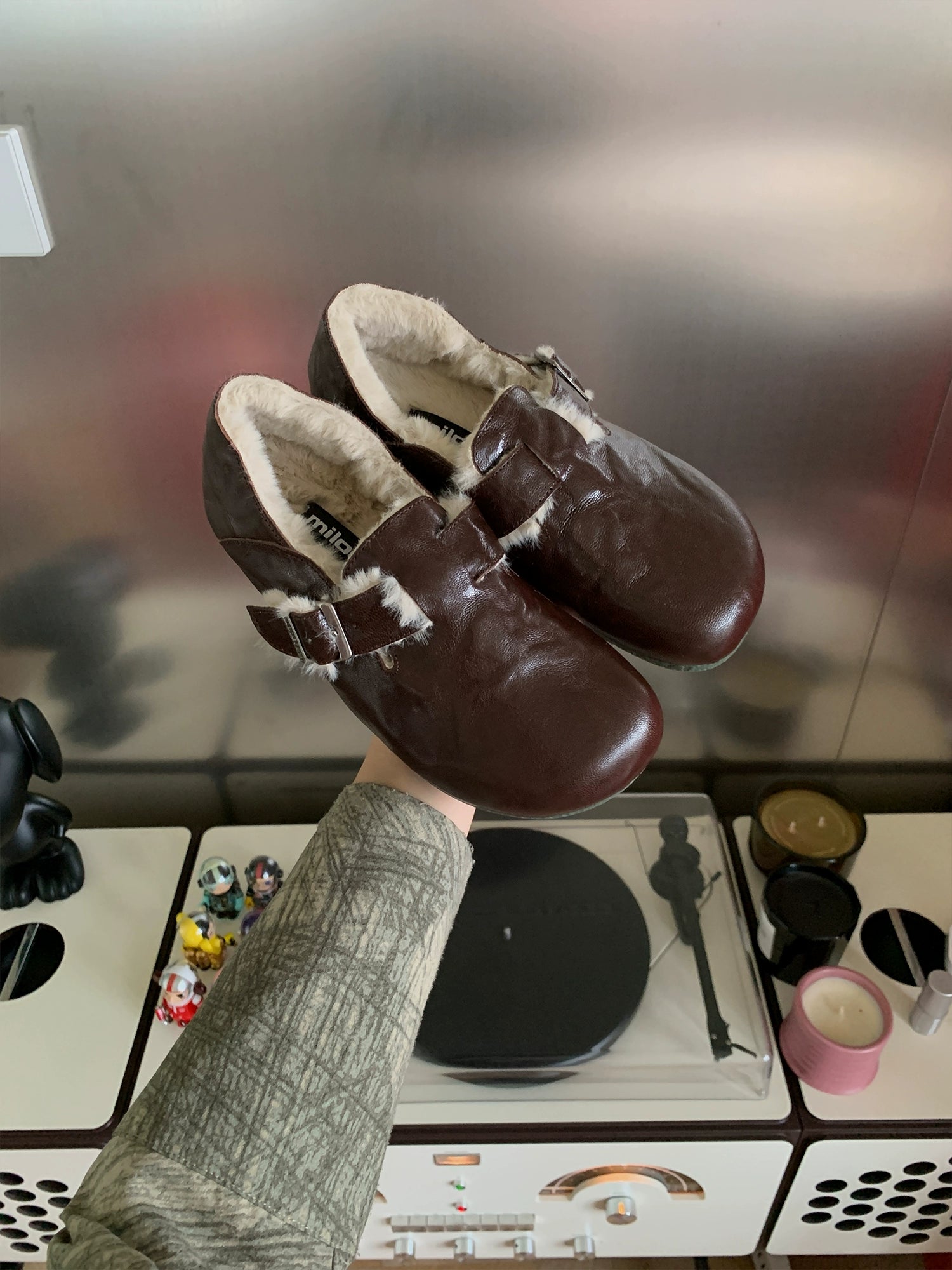 Milooey Flat-bottomed Fleece All-inclusive Soft-soled Shoes