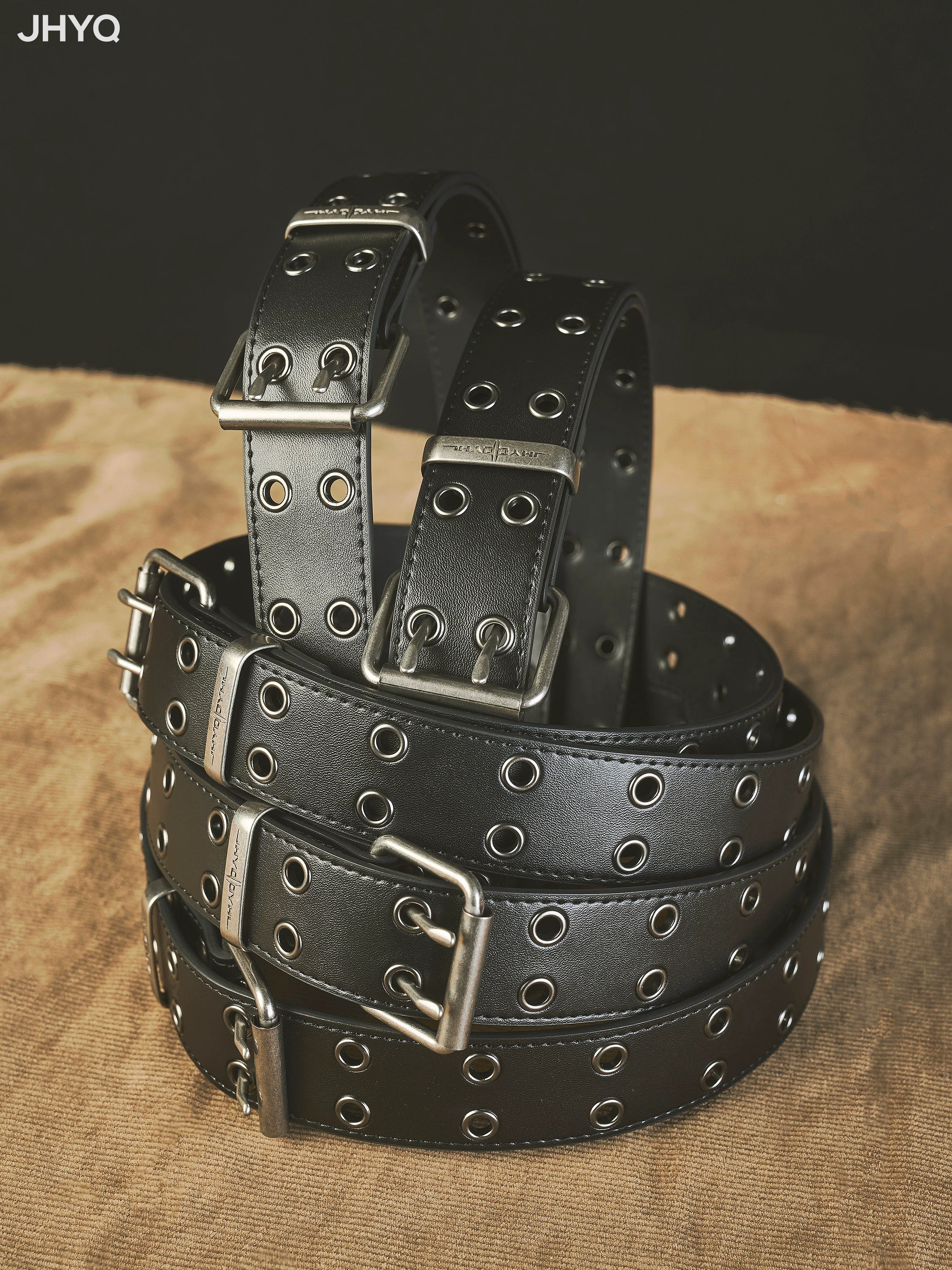 JHYQ Retro Double-breasted Full-hole Belt