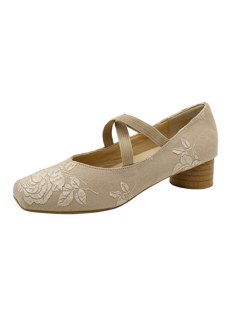 CHRNDXEE Vintage Cross Ballet Shoes
