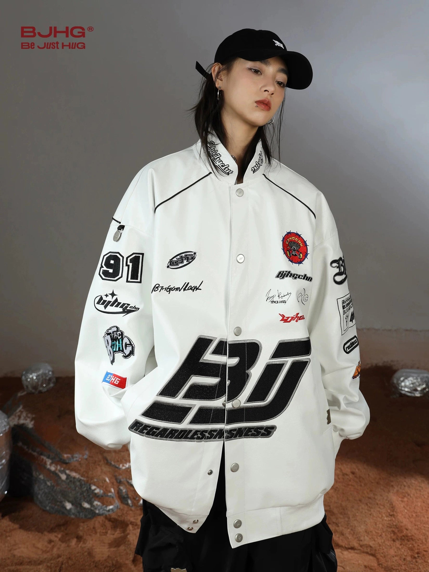 BJHG Premium Sense PU Leather Clothing Jacket